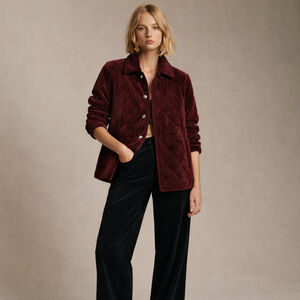 Eddie Bauer Vintage Quilted Velvet Insulated Barn Jacket Sz L Tall